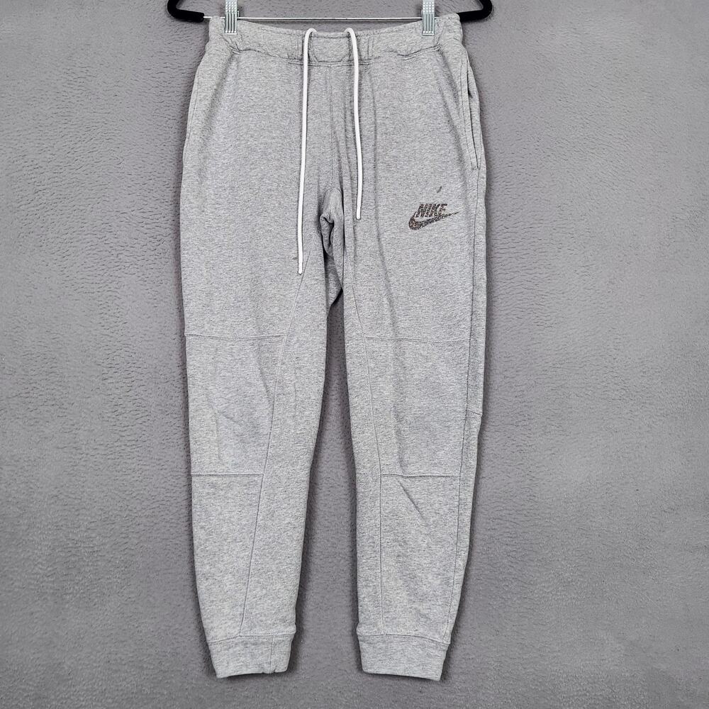 Nike Sportswear Pants Mens Small Gray Fleece Jogger Sweatpants Logo CU4515-063